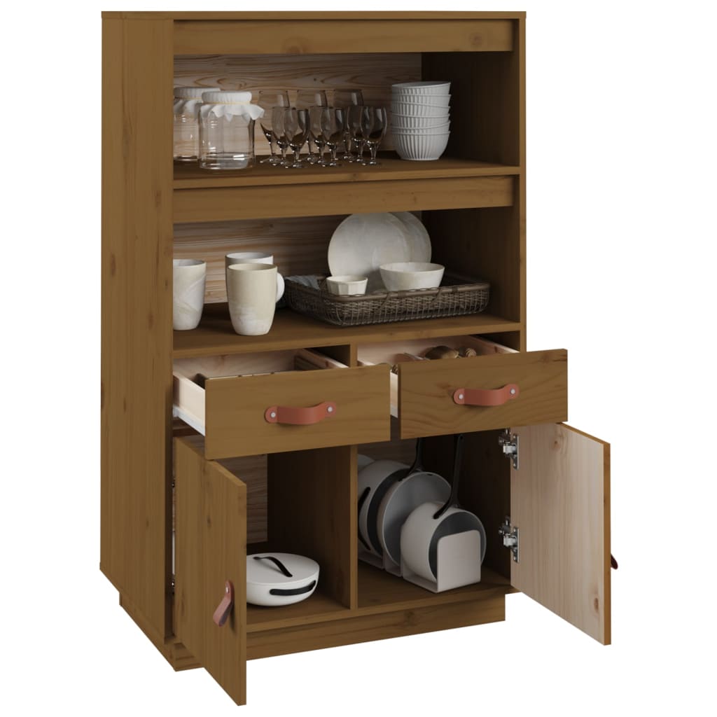 Vitrineskap Tre Honningbrun 67x40x108,5 cm heltre furu