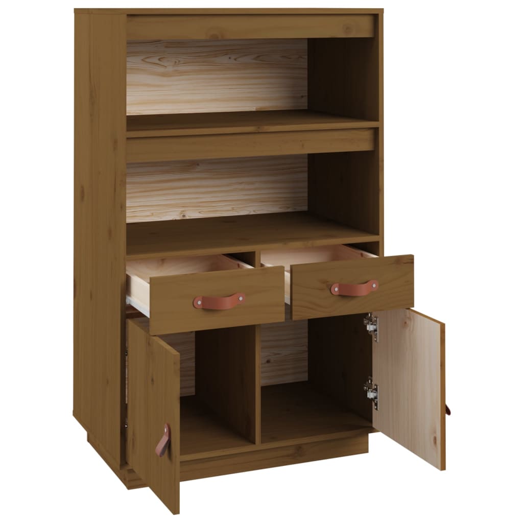 Vitrineskap Tre Honningbrun 67x40x108,5 cm heltre furu