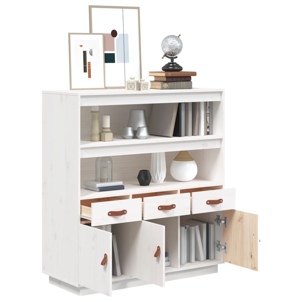 Skap hvit 100x40x108,5 cm heltre furu