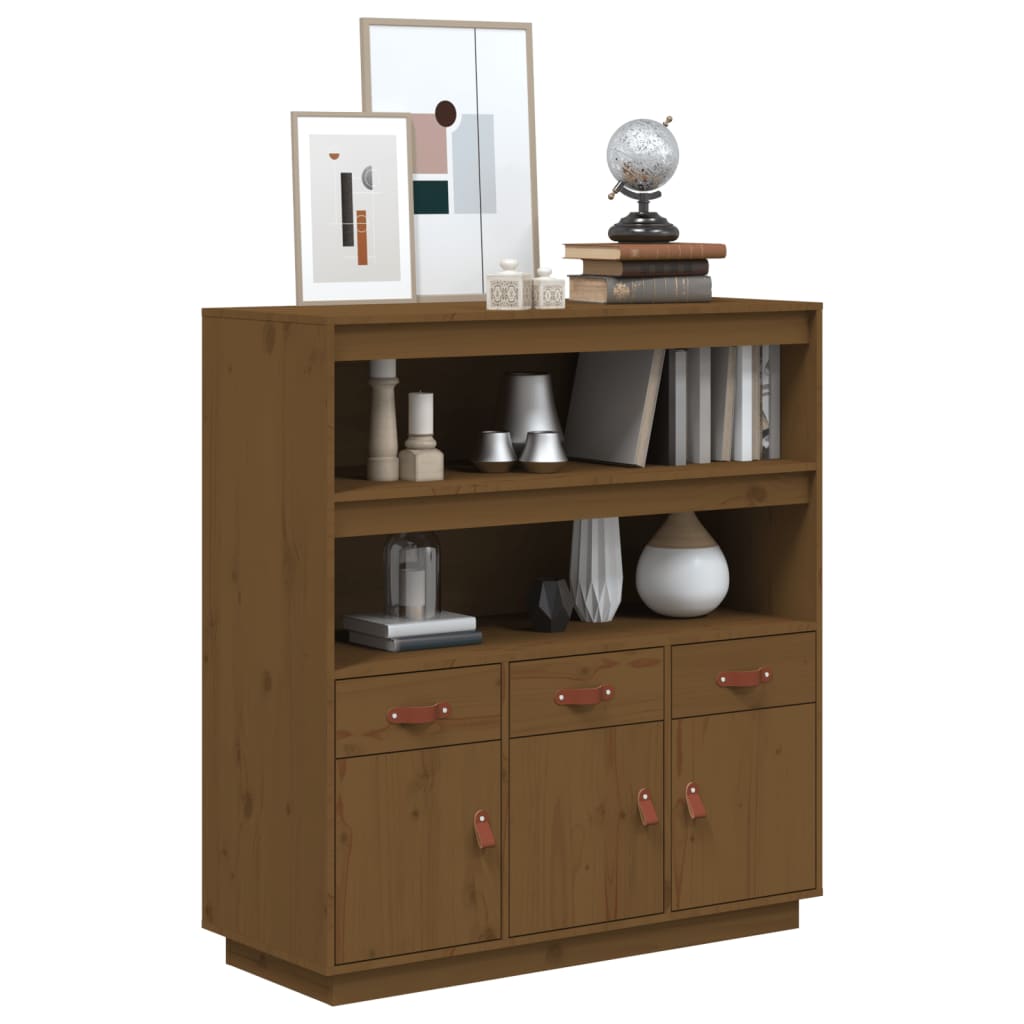 Vitrineskap Tre Honningbrun 100x40x108,5 cm heltre furu