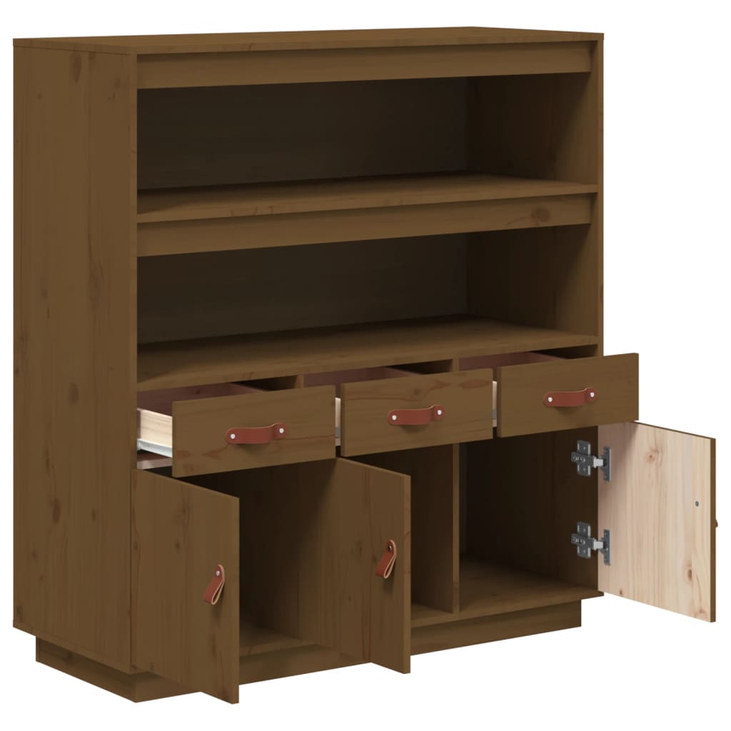 Vitrineskap Tre Honningbrun 100x40x108,5 cm heltre furu