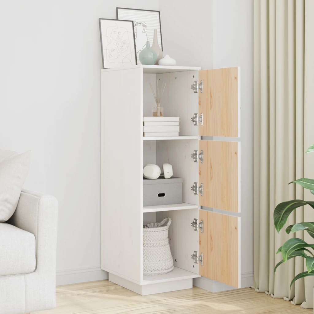 Skap hvit 34x40x108,5 cm heltre furu