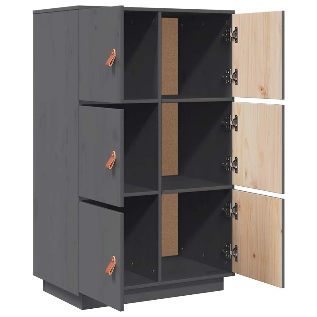 Skap Grå 67x40x108,5 cm heltre furu