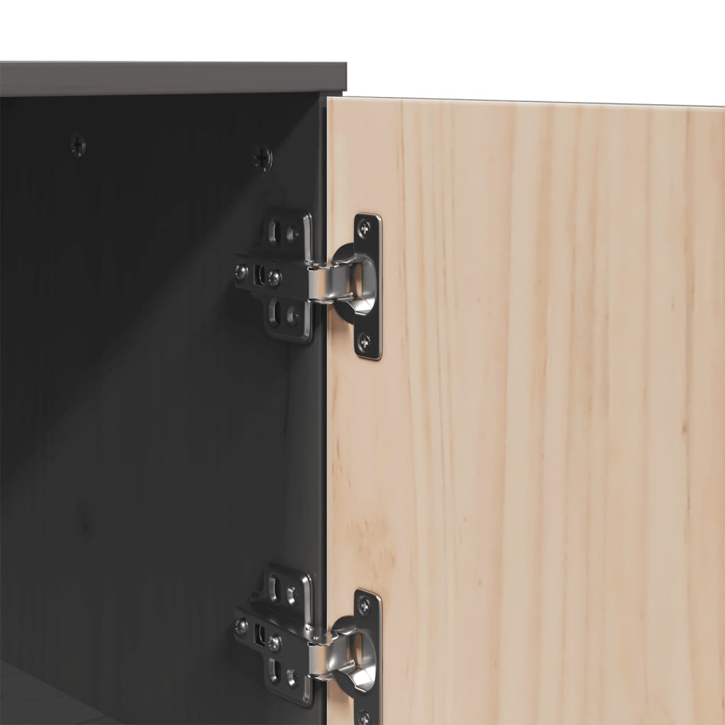 Skap grå 67x40x108,5 cm heltre furu