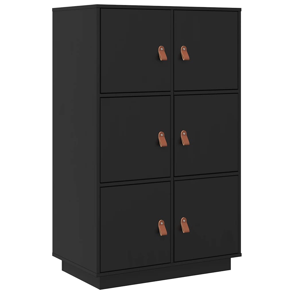 Skap svart 67x40x108,5 cm heltre furu