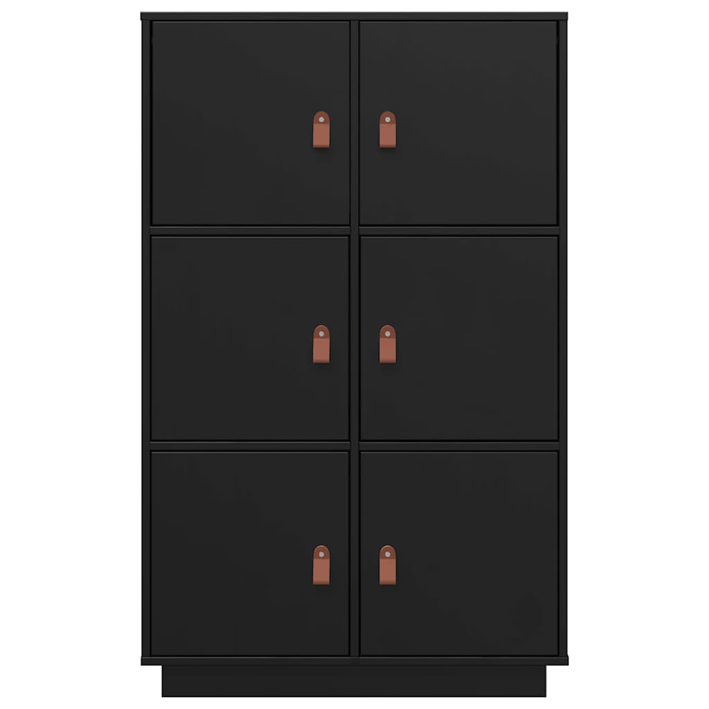 Skap svart 67x40x108,5 cm heltre furu