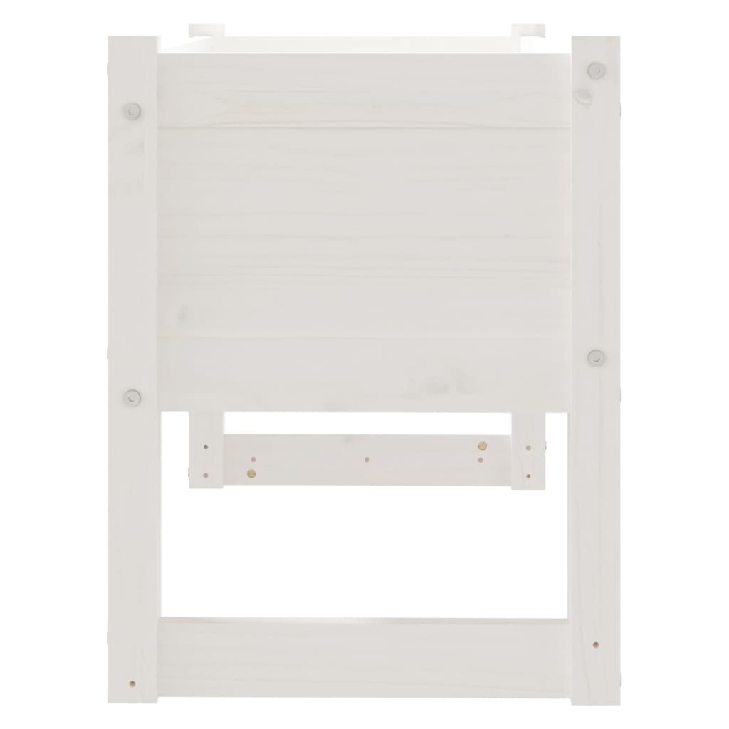 Utendørs Blomsterkasse Plantekasse Tre Hvit 78x40x52 cm heltre furu