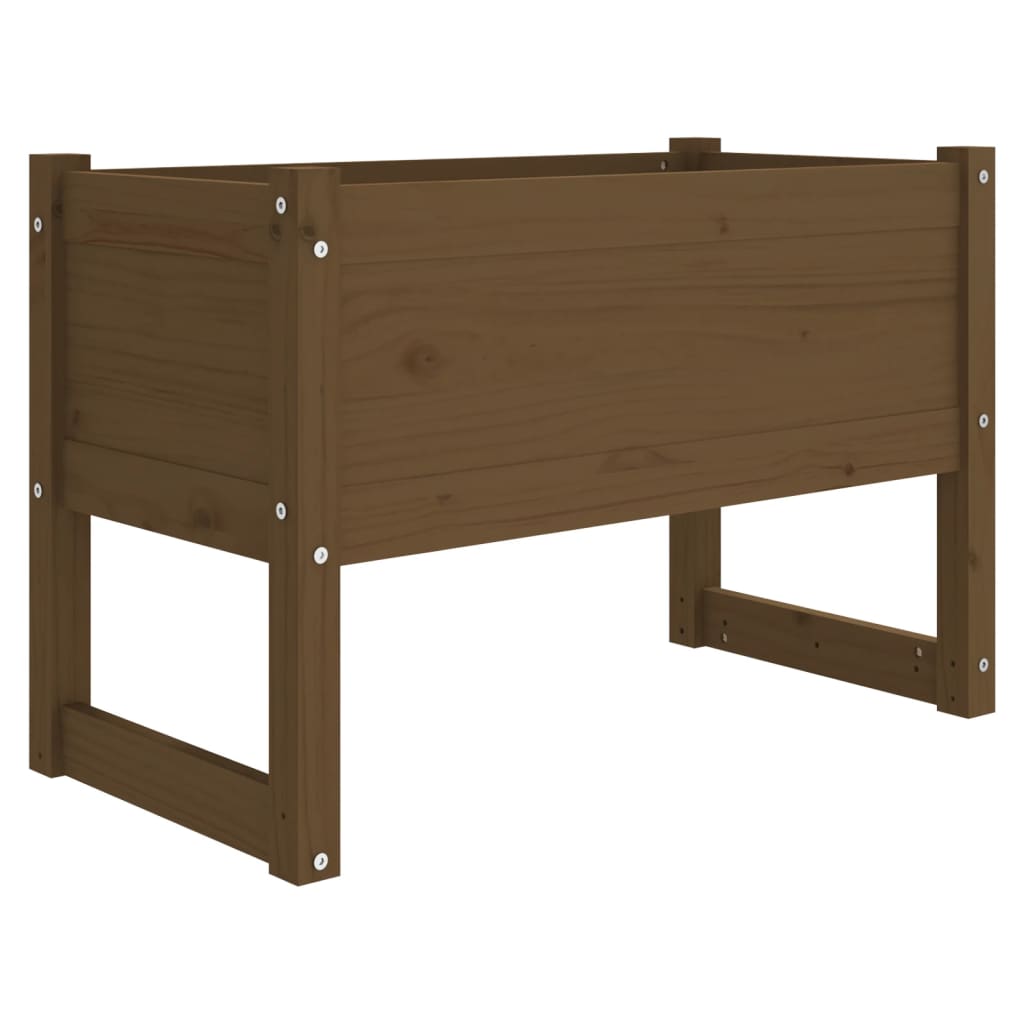 Utendørs Blomsterkasse Plantekasse Tre Honningbrun 78x40x52 cm heltre furu