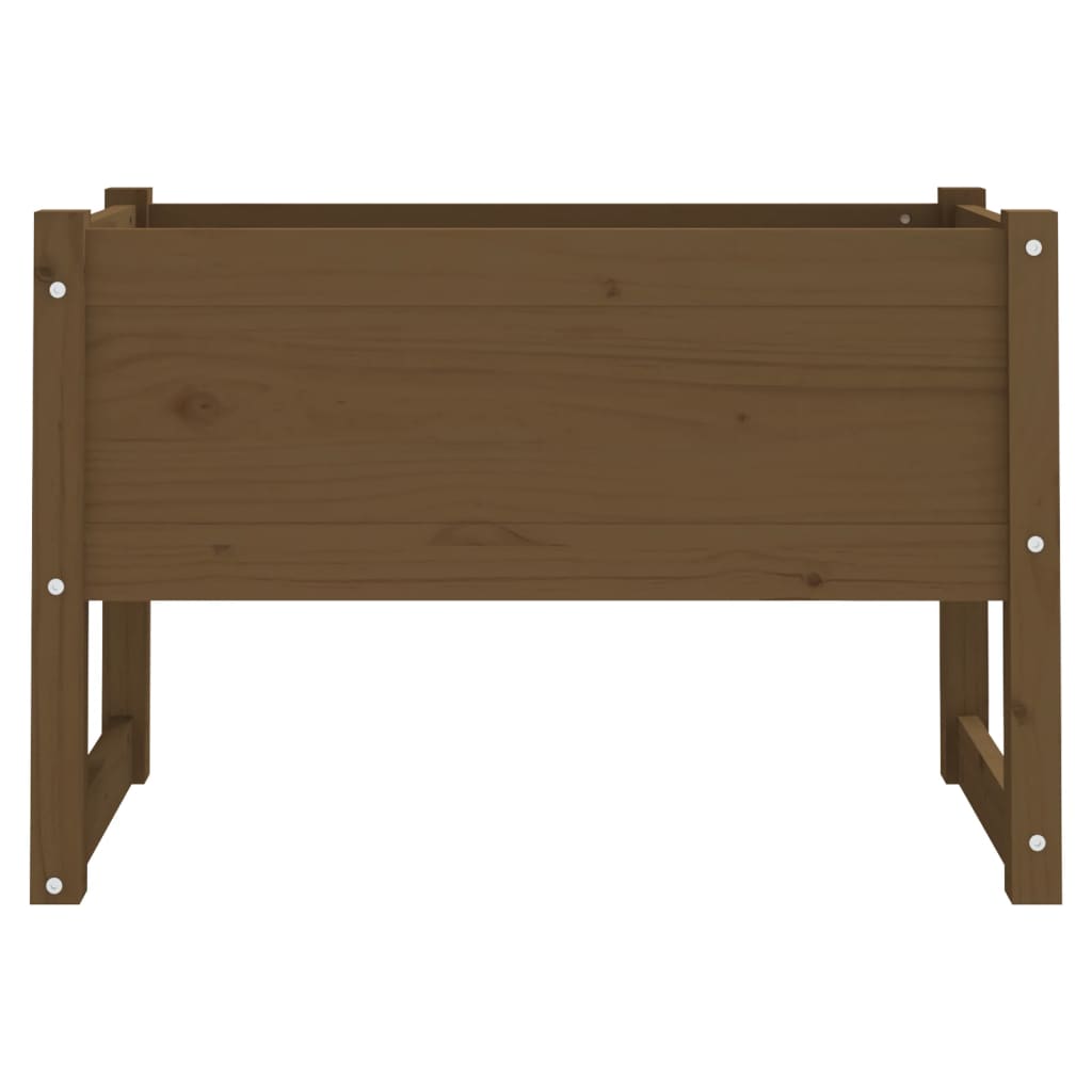 Utendørs Blomsterkasse Plantekasse Tre Honningbrun 78x40x52 cm heltre furu