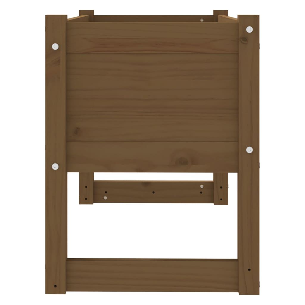 Utendørs Blomsterkasse Plantekasse Tre Honningbrun 78x40x52 cm heltre furu