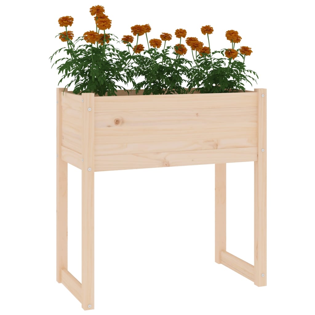 Utendørs Blomsterkasse Plantekasse Tre 78x40x81 cm heltre furu