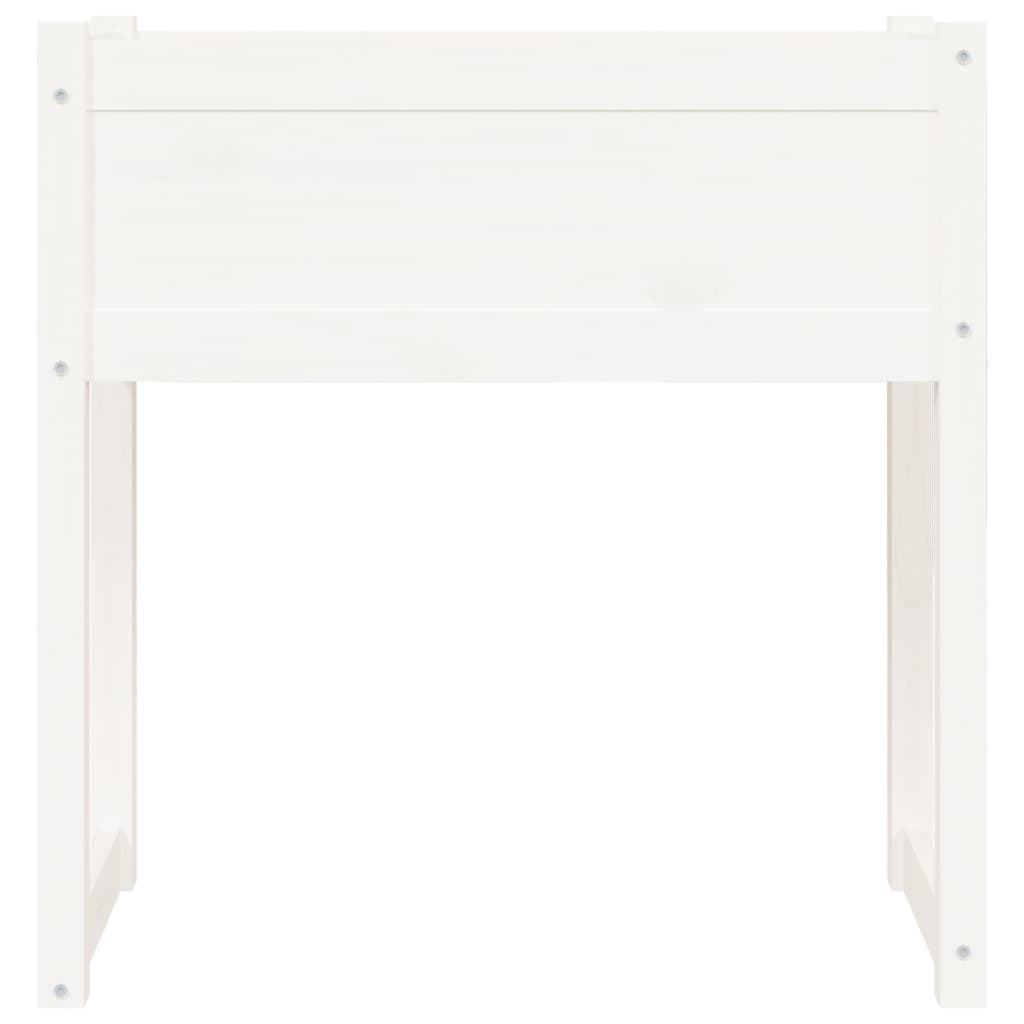 Utendørs Blomsterkasse Plantekasse Tre Hvit 78x40x81 cm heltre furu