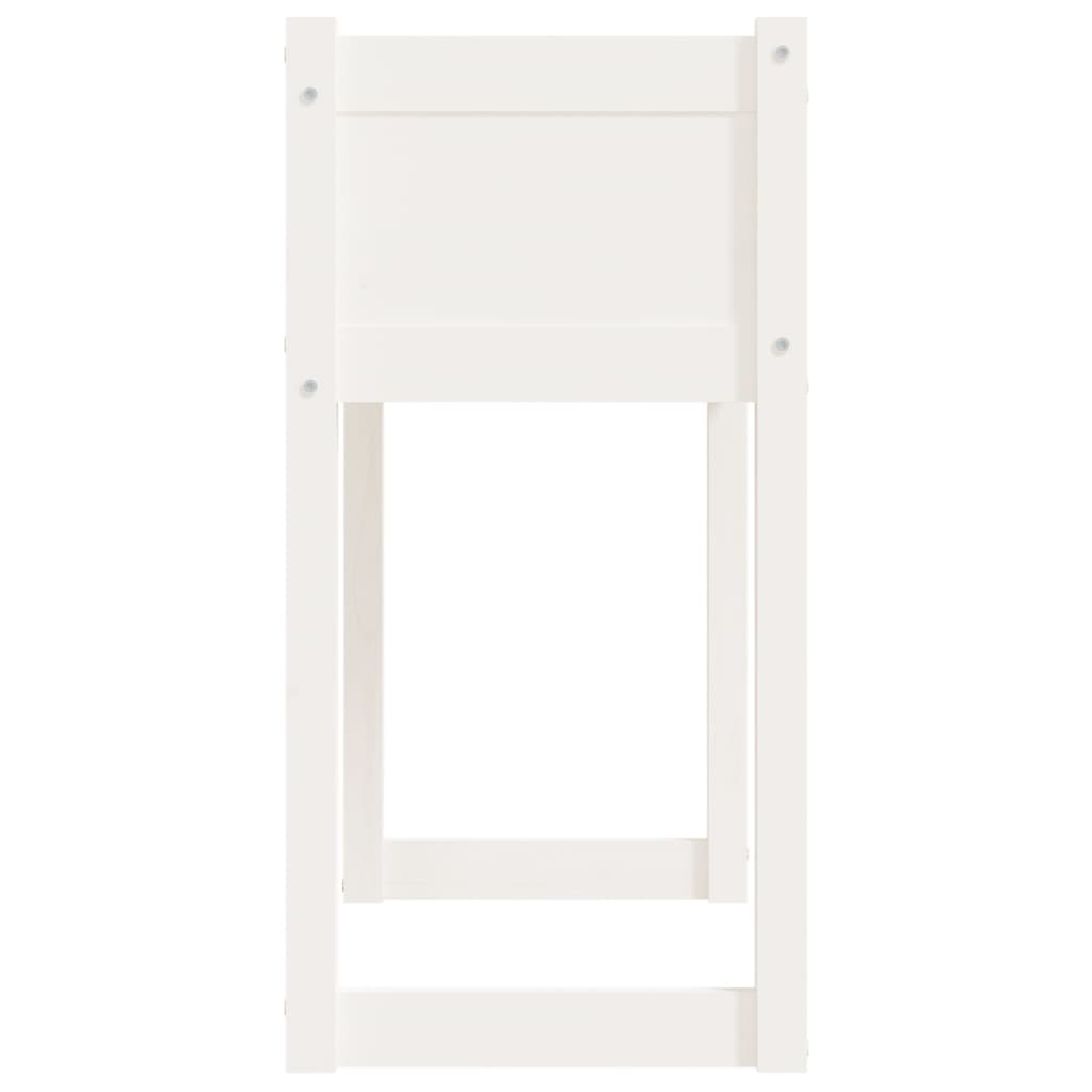 Utendørs Blomsterkasse Plantekasse Tre Hvit 78x40x81 cm heltre furu