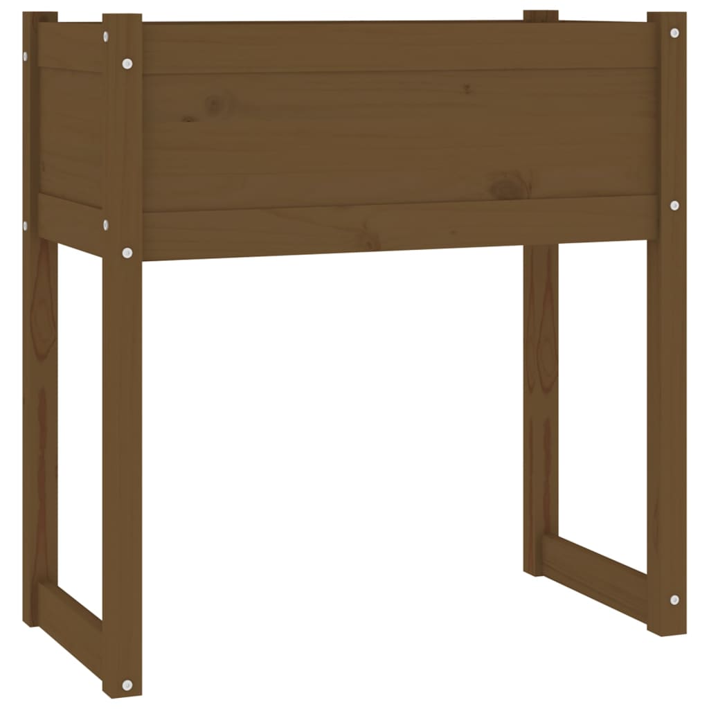 Utendørs Blomsterkasse Plantekasse Tre Honningbrun 78x40x81 cm heltre furu