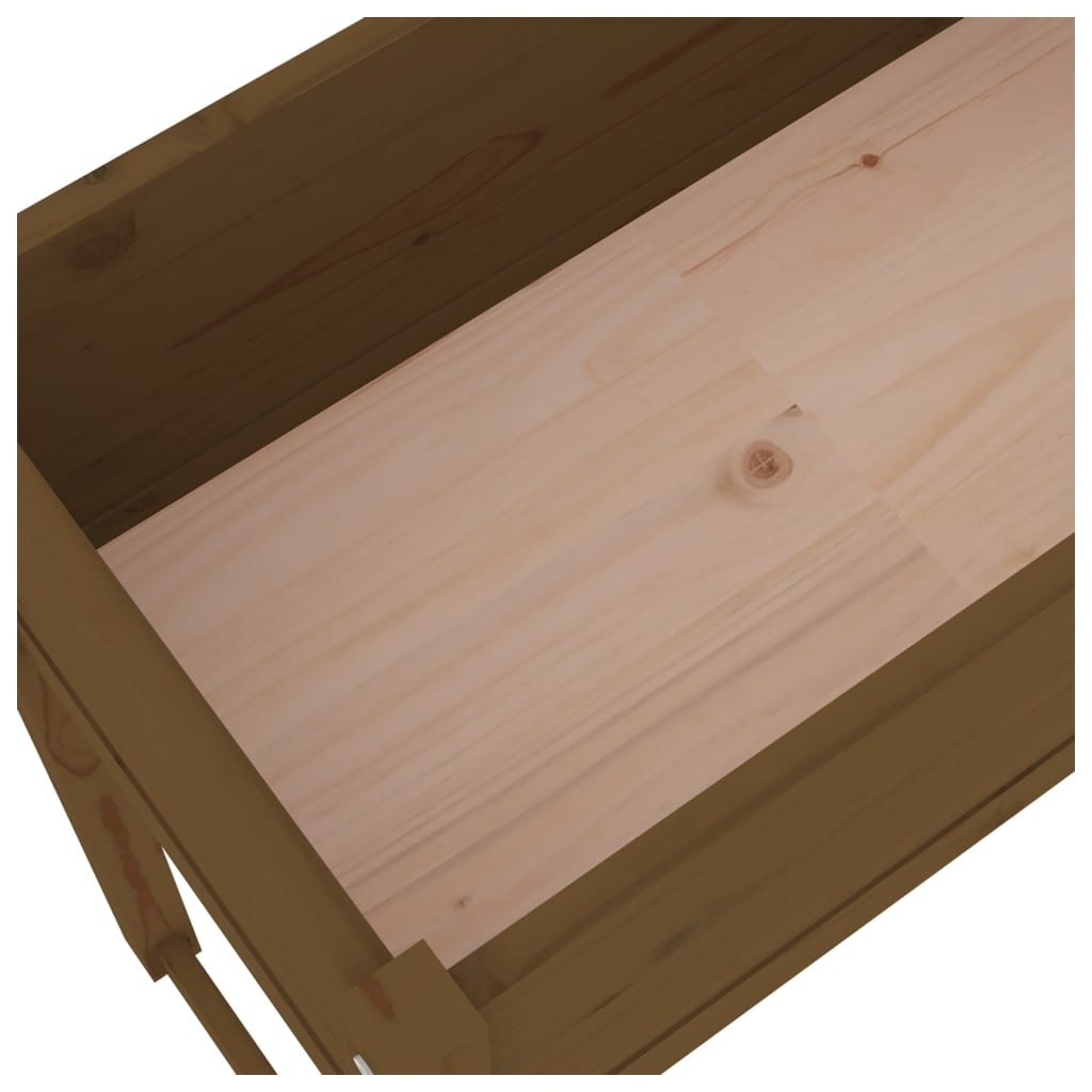 Utendørs Blomsterkasse Plantekasse Tre Honningbrun 78x40x81 cm heltre furu