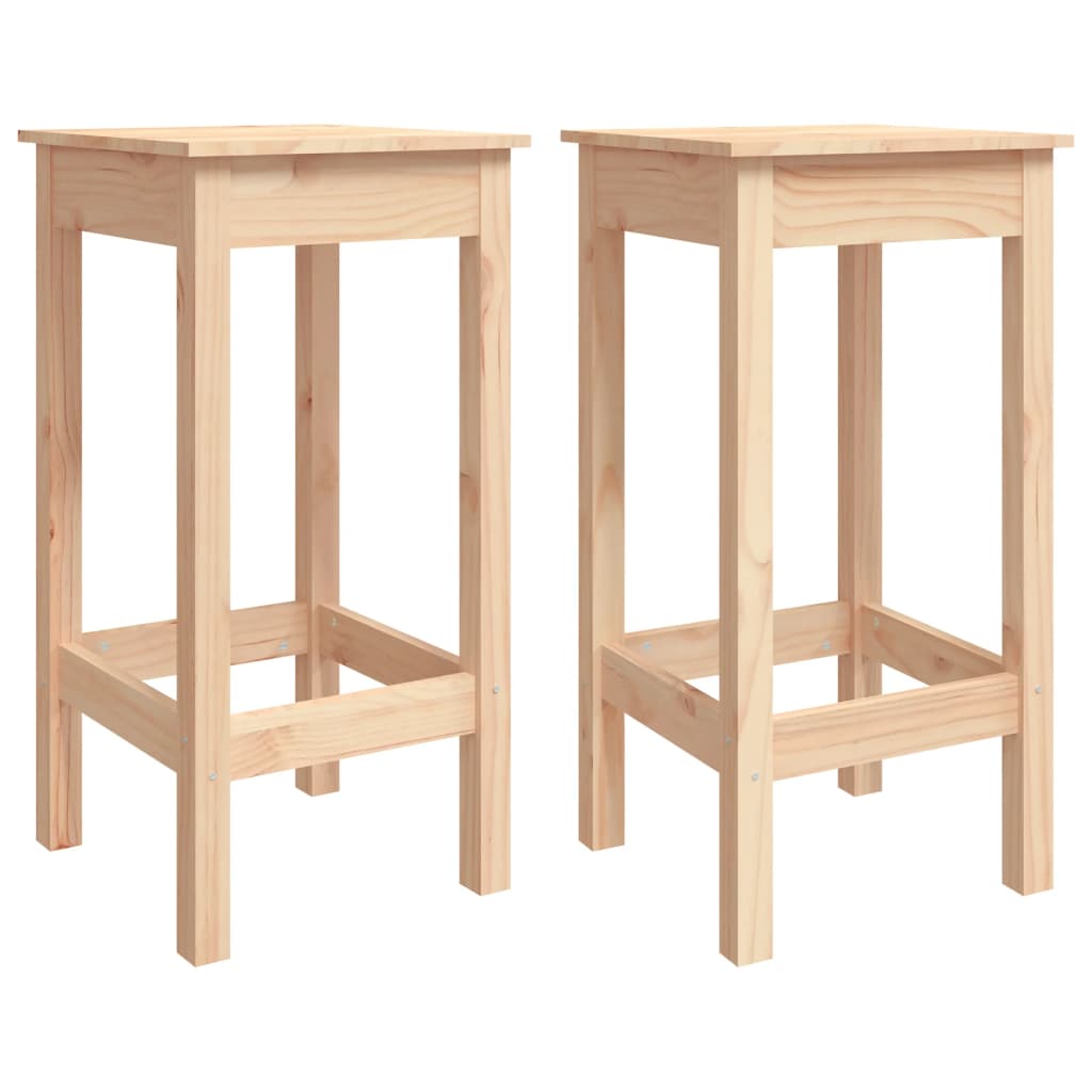 Barstoler 2 stk 40x40x78 cm heltre furu