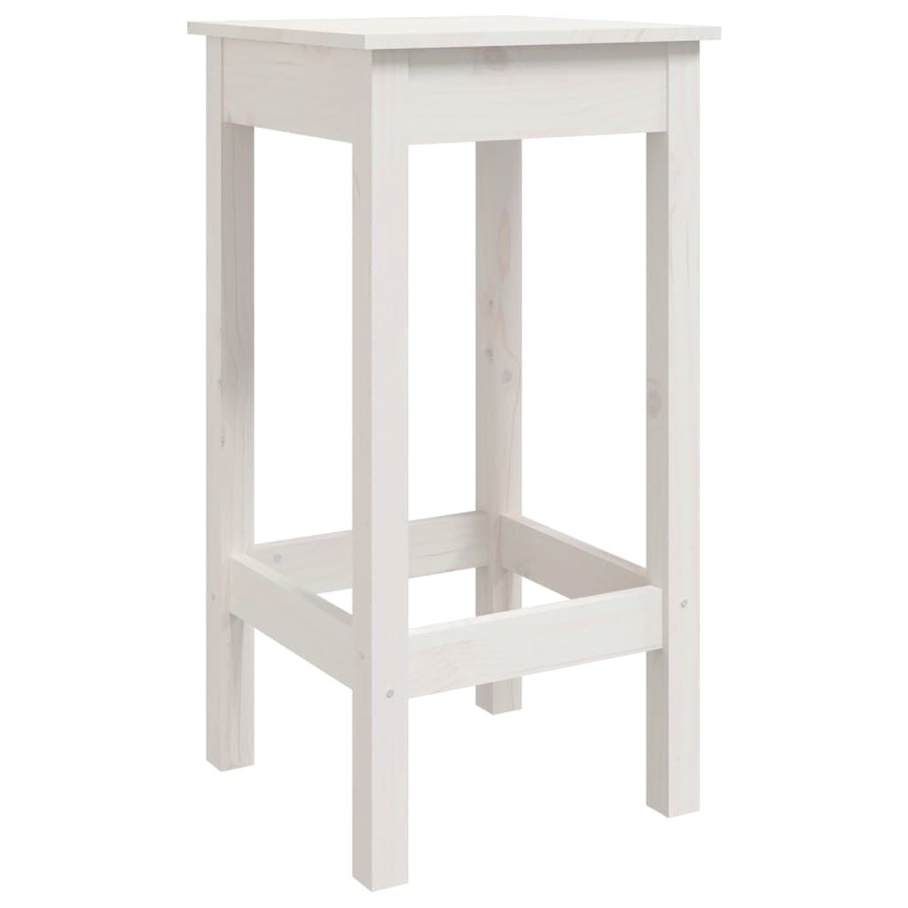 Barstoler 2 stk hvit 40x40x78 cm heltre furu