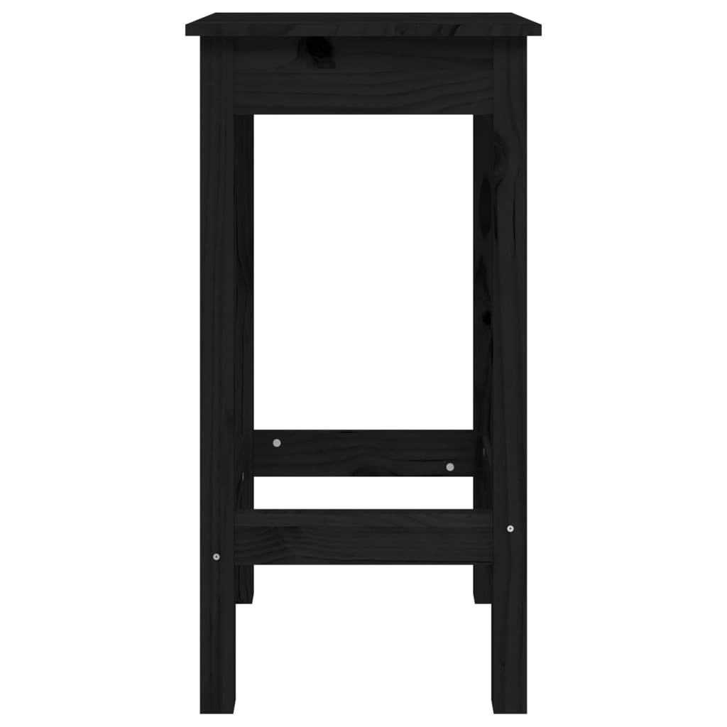 Barstoler 2 stk svart 40x40x78 cm heltre furu