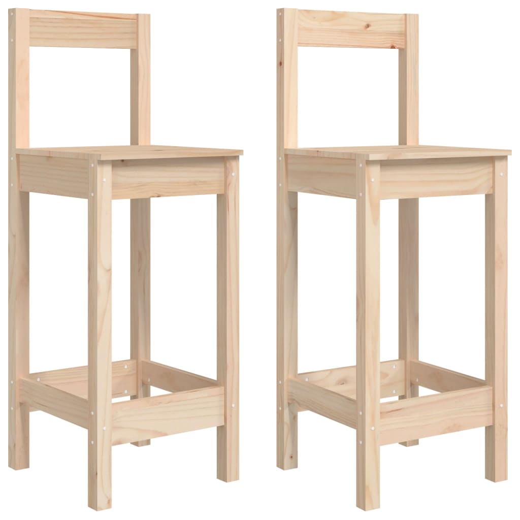 Barstoler 2 stk 40x41,5x112 cm heltre furu