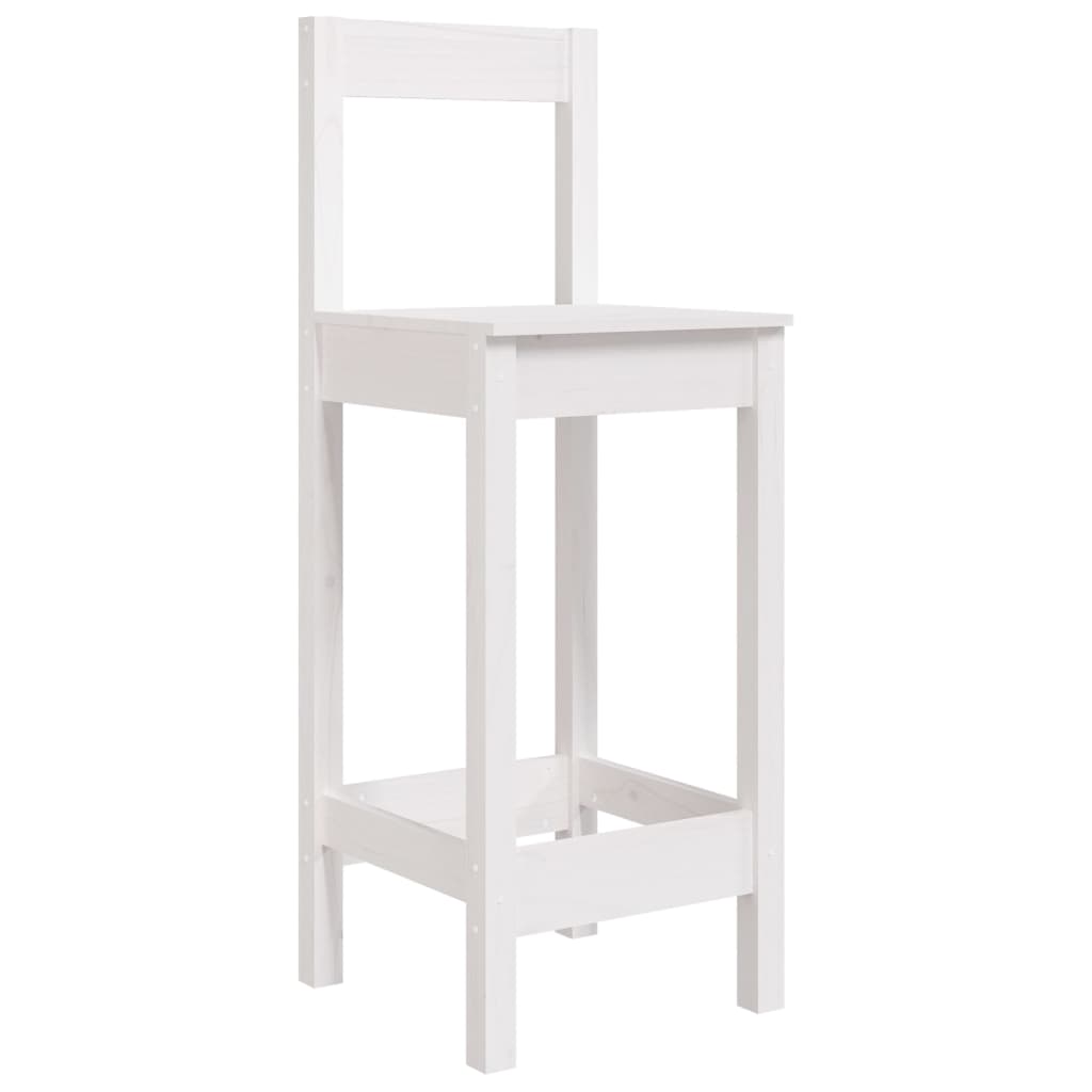 Barstoler 2 stk hvit 40x41,5x112 cm heltre furu