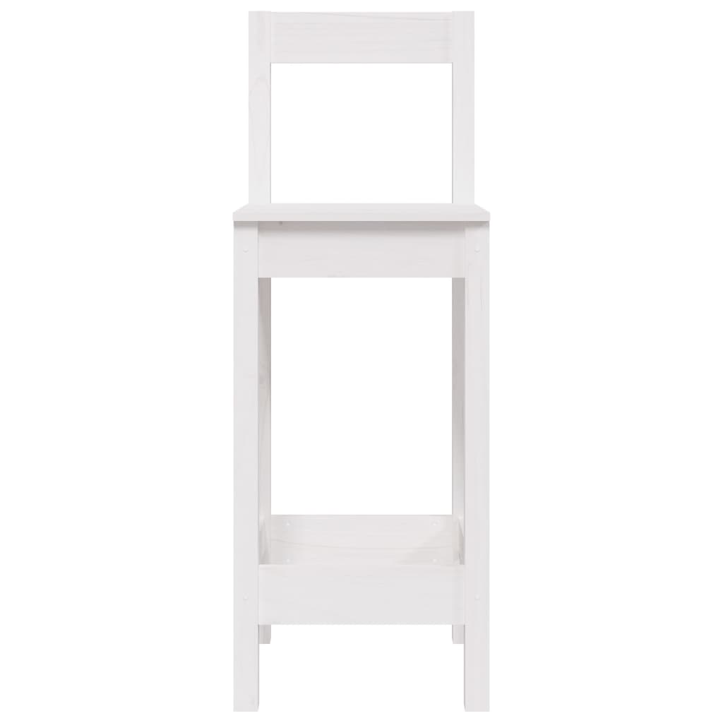 Barstoler 2 stk hvit 40x41,5x112 cm heltre furu
