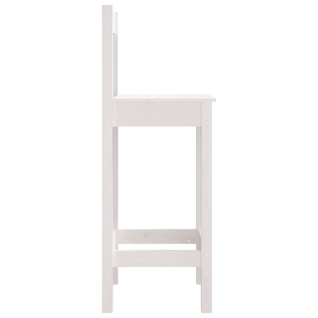 Barstoler 2 stk hvit 40x41,5x112 cm heltre furu