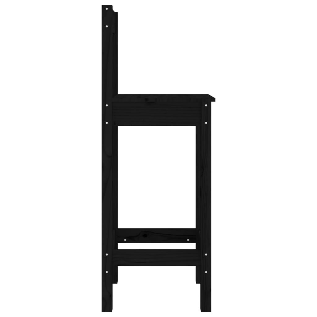Barstoler 2 stk svart 40x41,5x112 cm heltre furu