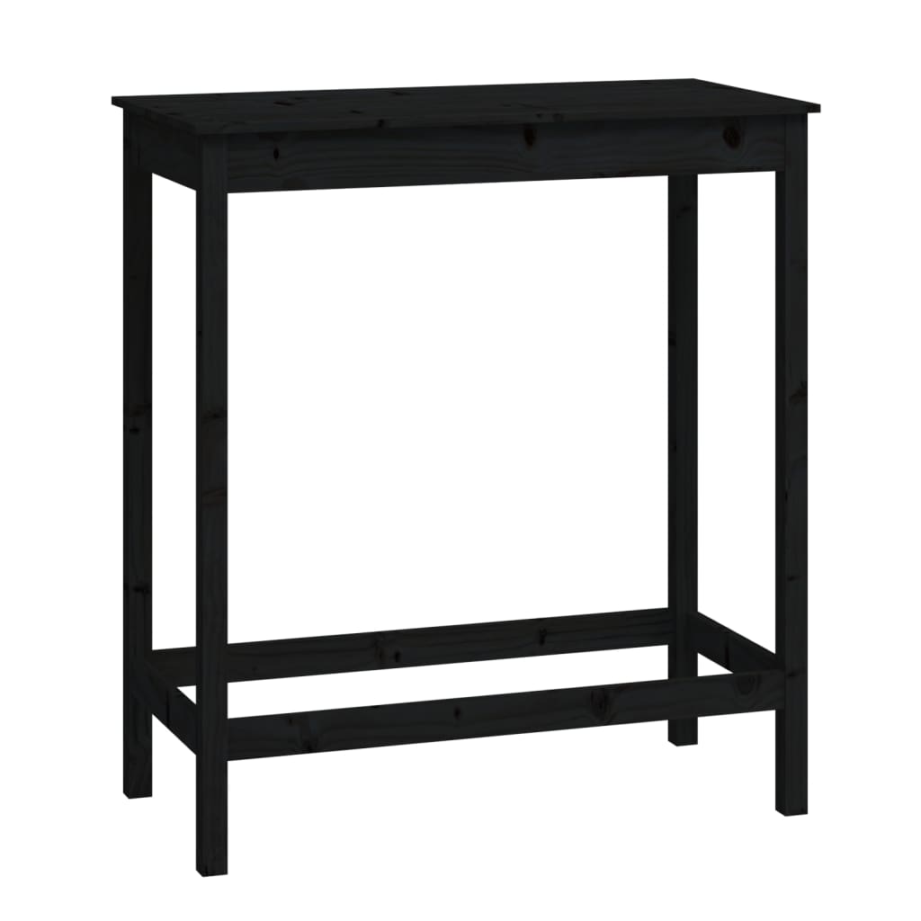 Barbord svart 100x50x110 cm heltre furu