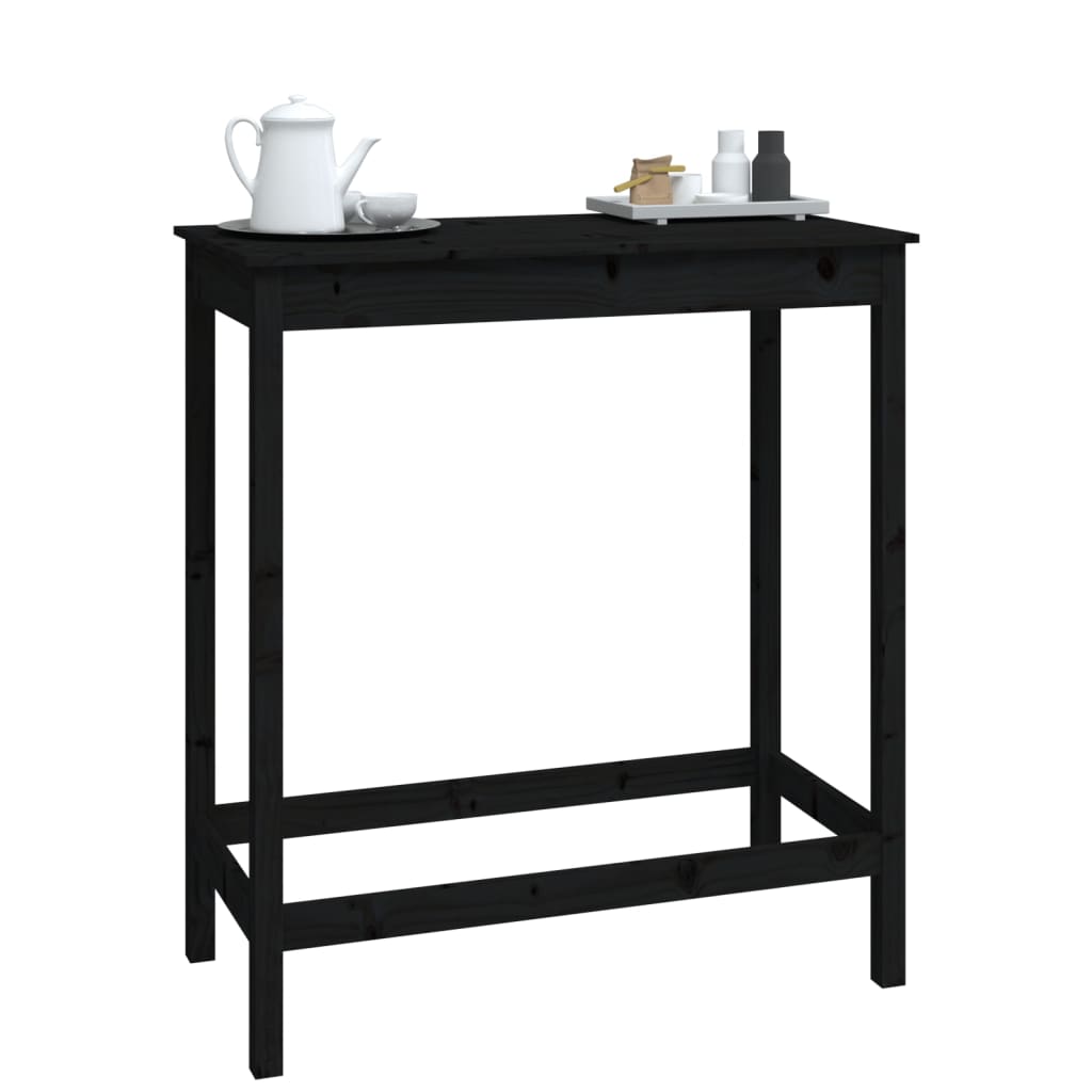 Barbord svart 100x50x110 cm heltre furu