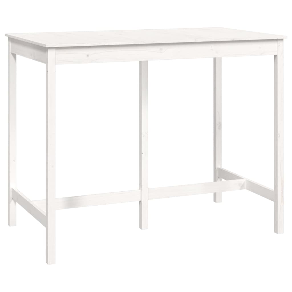 Barbord hvit 140x80x110 cm heltre furu