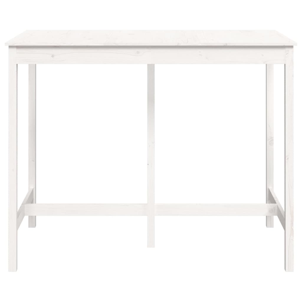 Barbord hvit 140x80x110 cm heltre furu