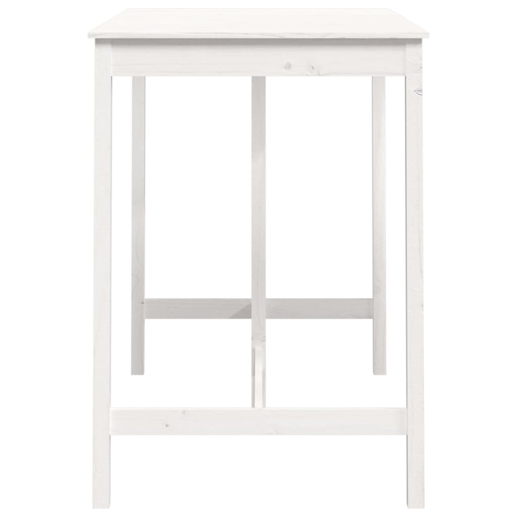 Barbord hvit 140x80x110 cm heltre furu