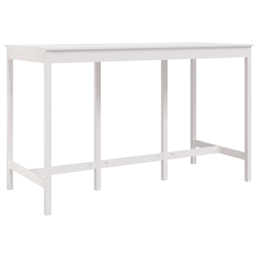 Barbord hvit 180x80x110 cm heltre furu