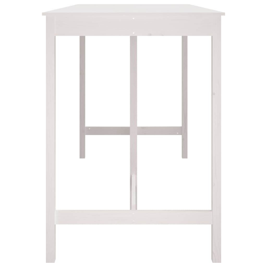 Barbord hvit 180x80x110 cm heltre furu