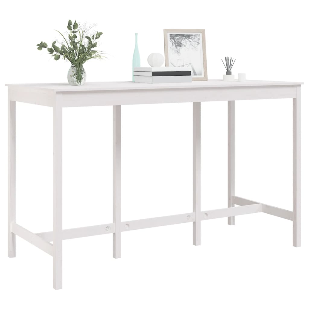 Barbord hvit 180x80x110 cm heltre furu