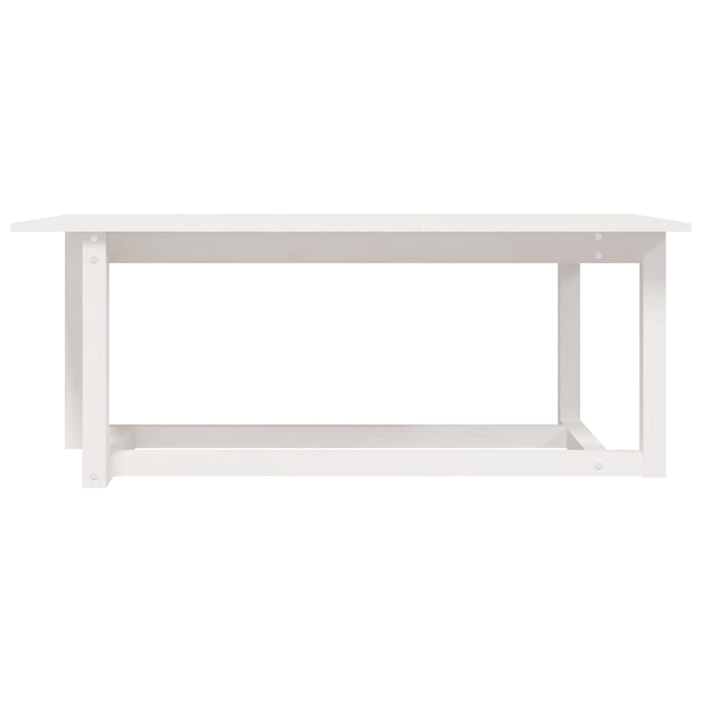 Salongbord Sofabord Hvit 110x55x45 cm heltre furu