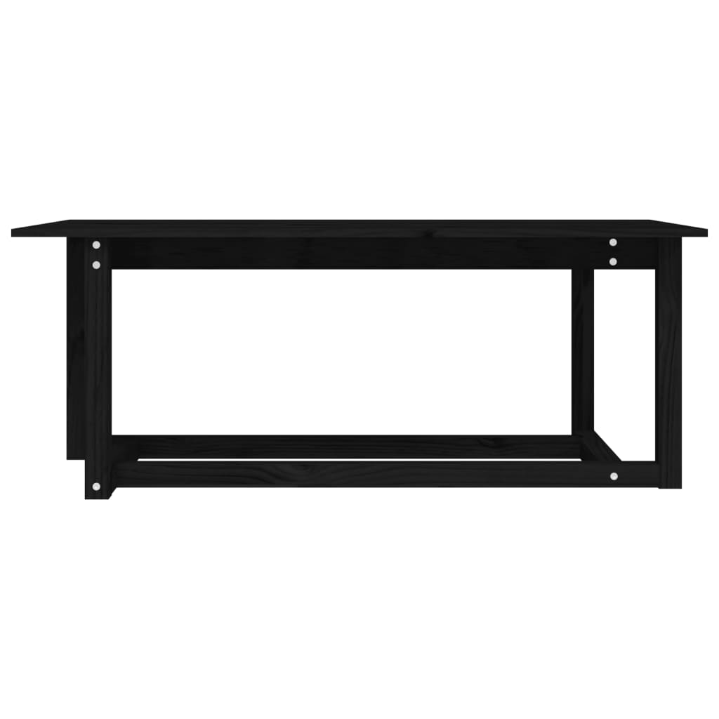 Salongbord Sofabord Svart 110x55x45 cm heltre furu