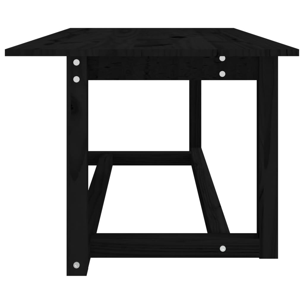 Salongbord Sofabord Svart 110x55x45 cm heltre furu