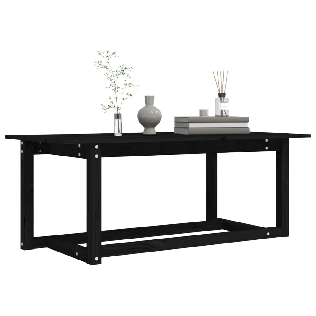 Salongbord Sofabord Svart 110x55x45 cm heltre furu