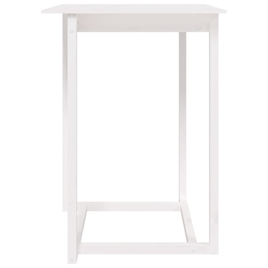 Barbord hvit 80x80x110 cm heltre furu