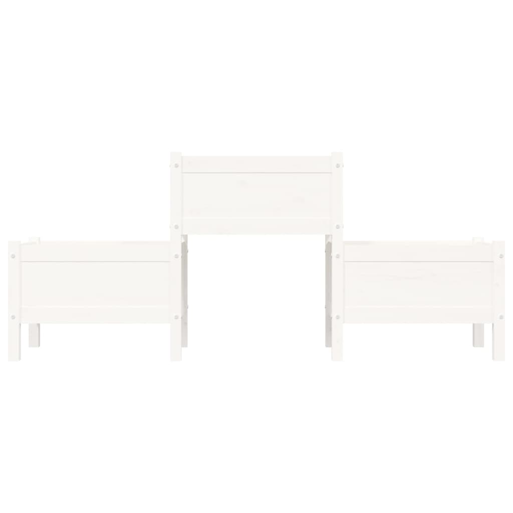 Utendørs Blomsterkasse Plantekasse Tre Hvit 178,5x44x75 cm heltre furu