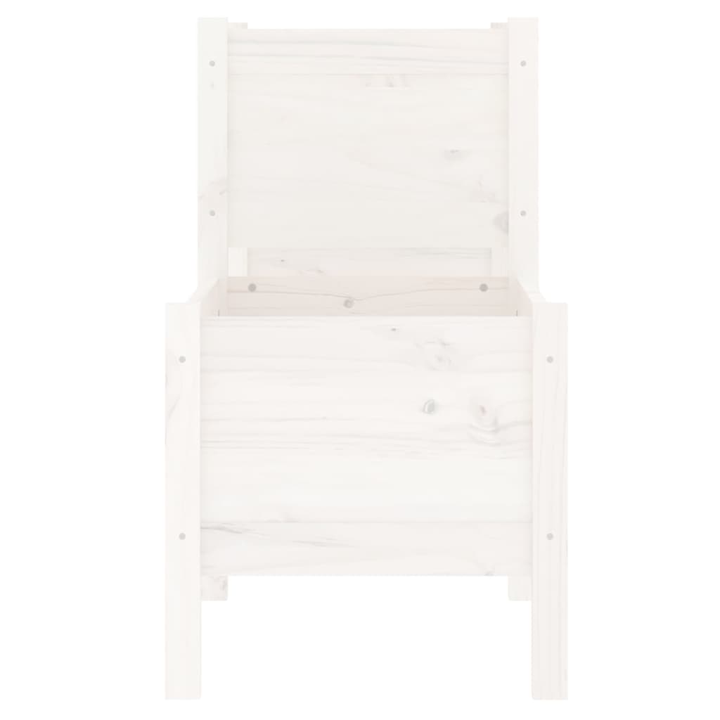 Utendørs Blomsterkasse Plantekasse Tre Hvit 245,5x44x75 cm heltre furu