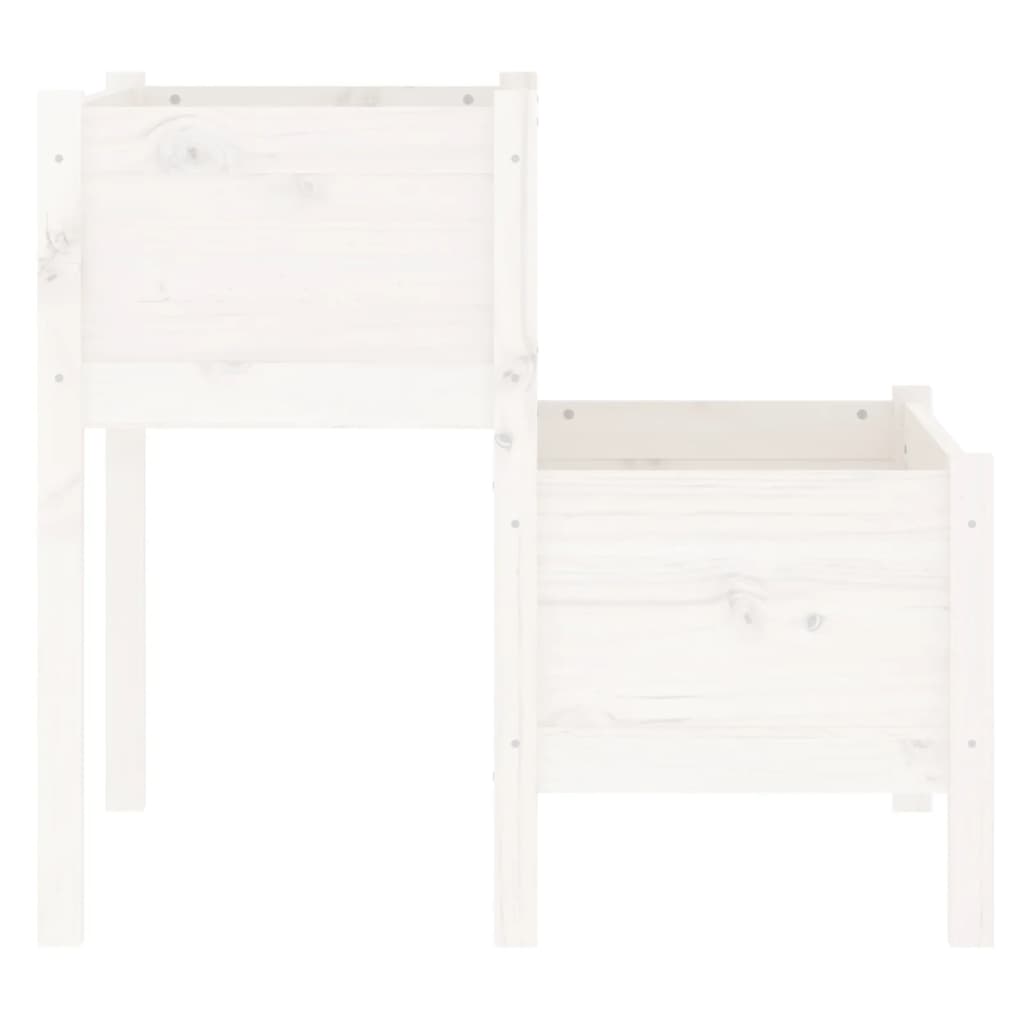 Utendørs Blomsterkasse Plantekasse Tre Hvit 84,5x84x75 cm heltre furu
