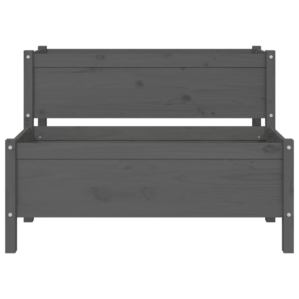 Utendørs Blomsterkasse Plantekasse Tre Grå 110x84x75 cm heltre furu