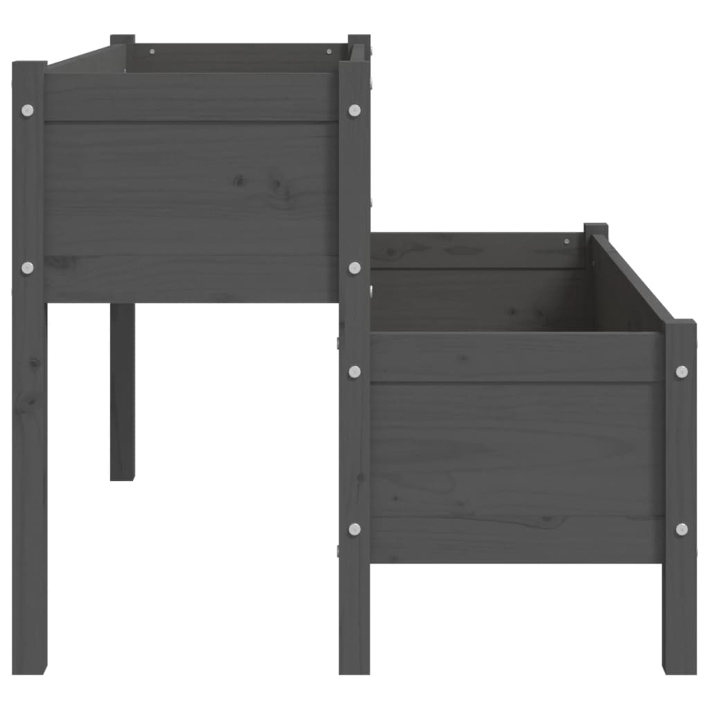 Utendørs Blomsterkasse Plantekasse Tre Grå 110x84x75 cm heltre furu