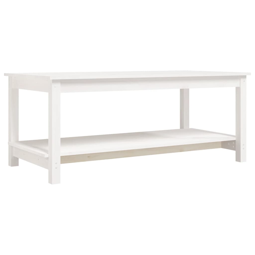 Salongbord Sofabord Hvit 110x55x45 cm heltre furu