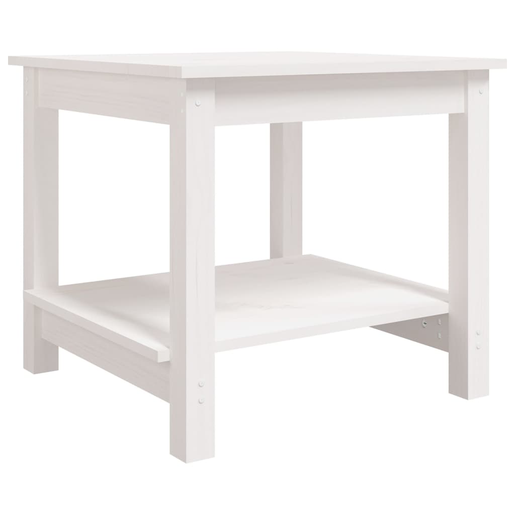 Salongbord Sofabord Hvit 50x50x45 cm heltre furu