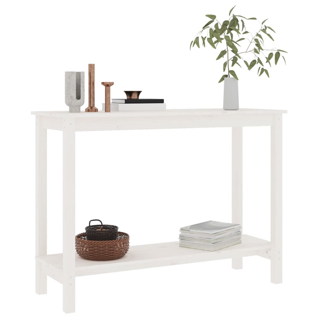 Avlastningsbord Konsollbord Hvit 110x40x80 cm heltre furu