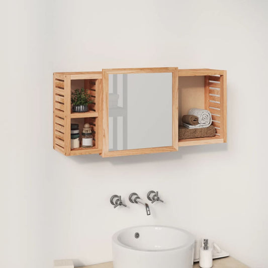 Baderomsspeil Skap 80x17x34 cm heltre valnøtt