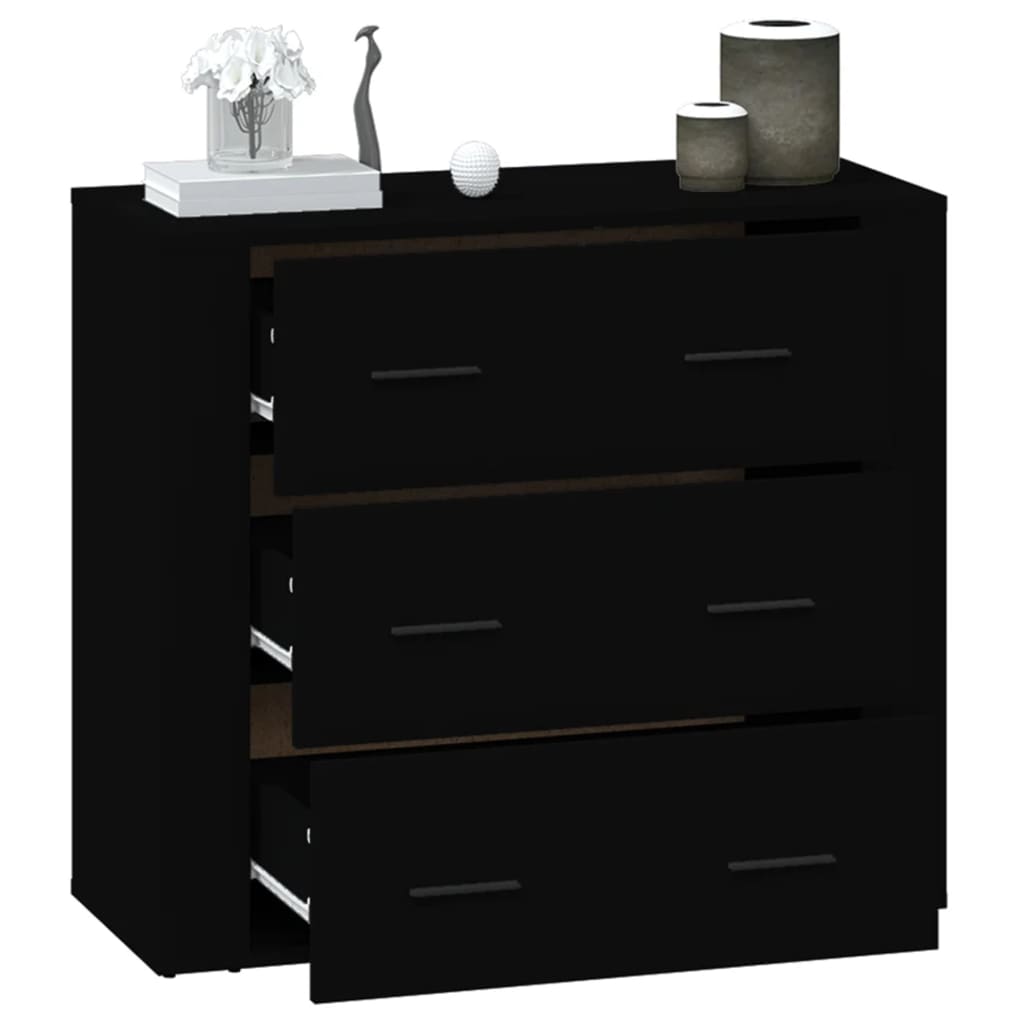 Skjenk Svart 80x33x70 cm
